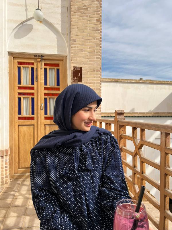 شومیز کرواتی خالدار سرمه ای