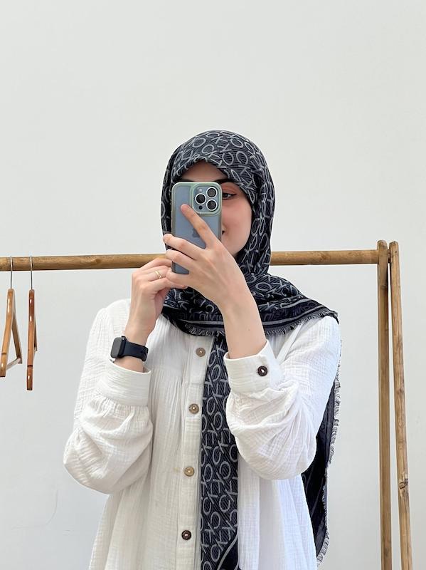 شومیز موسلین چین دار سفید