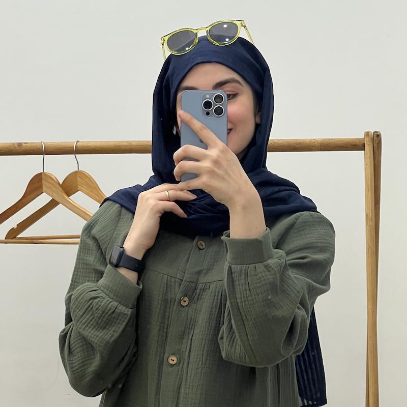 شومیز موسلین چین دار سبز 