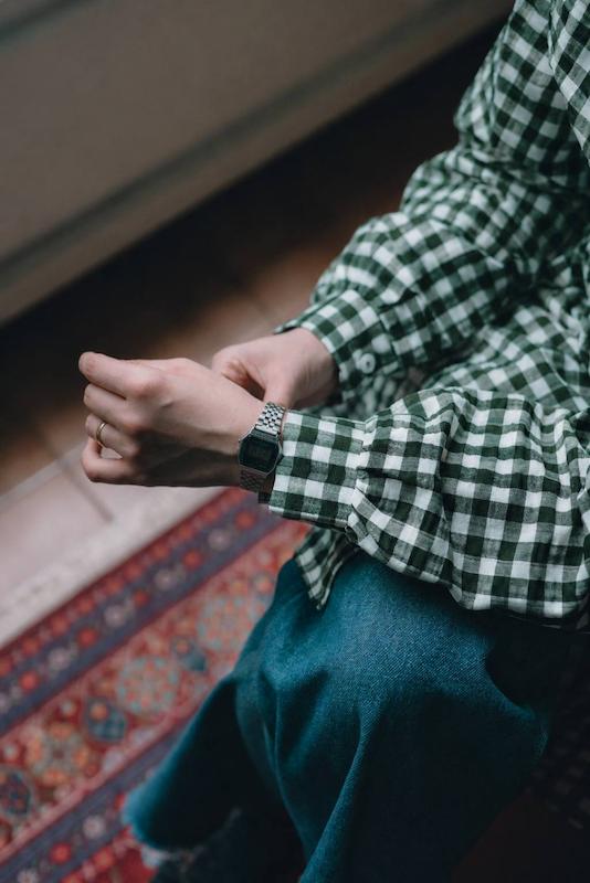 شومیز چهارخونه چین دار 