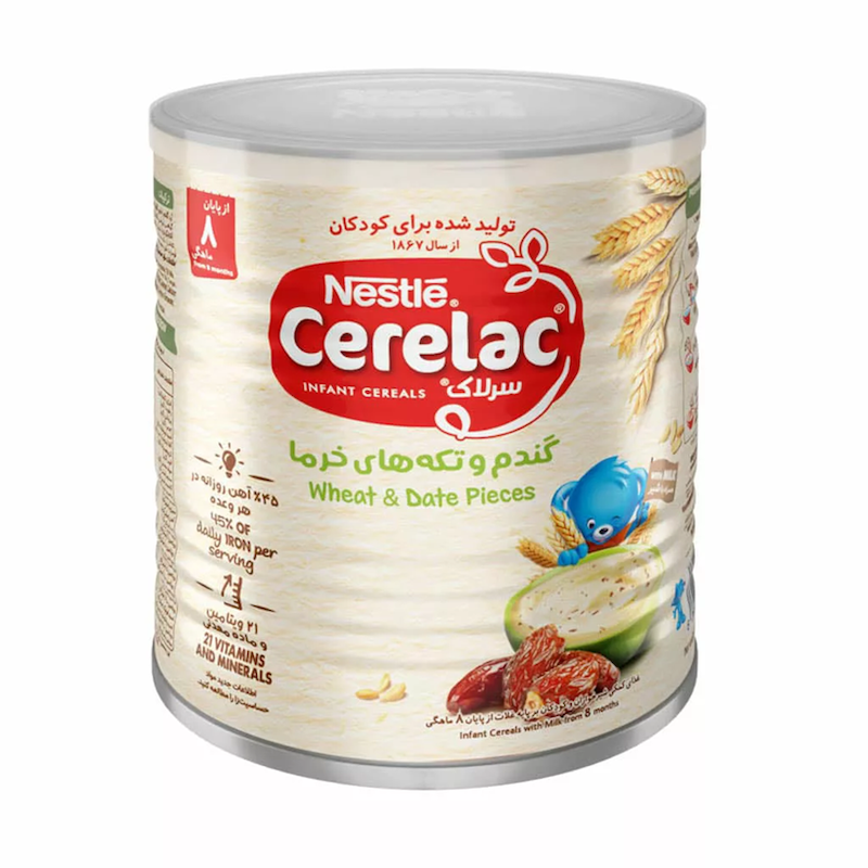سرلاک +8 ماه گندم و تکه های خرما نستل 400g