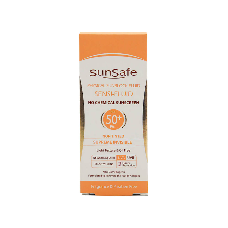 فلوئید ضد آفتاب فیزیکال (بدون رنگ_کاملا نامرئی) سان سیف 50ml