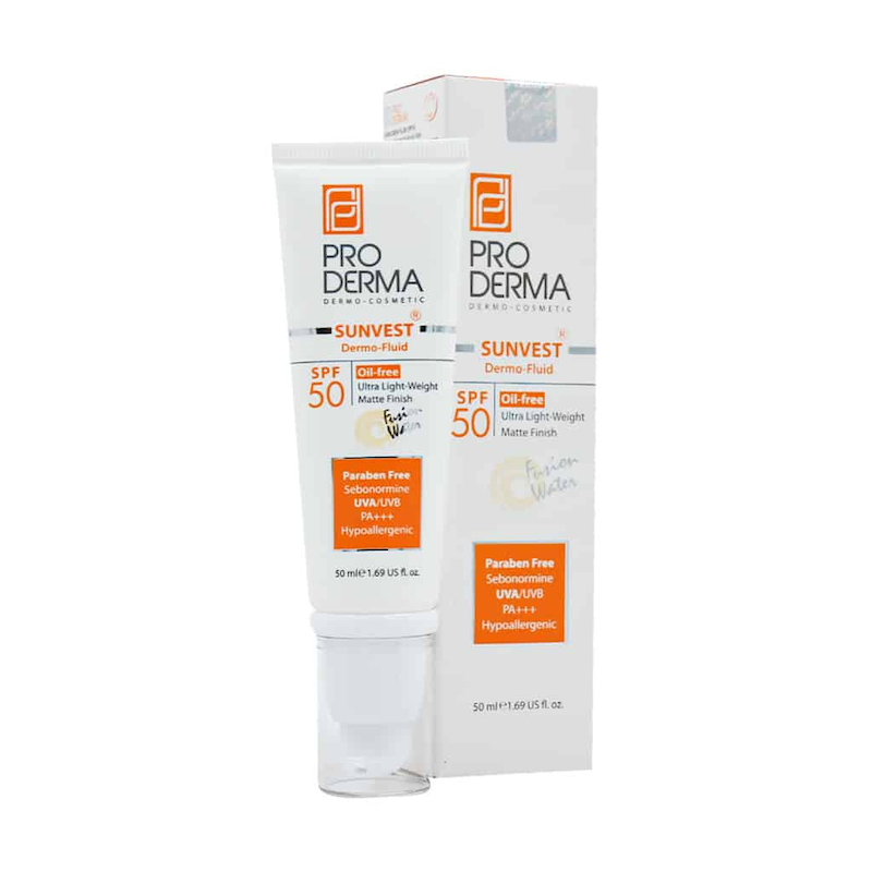 ضد آفتاب فاقد چربی بدون رنگ SPF50 پرودرما
