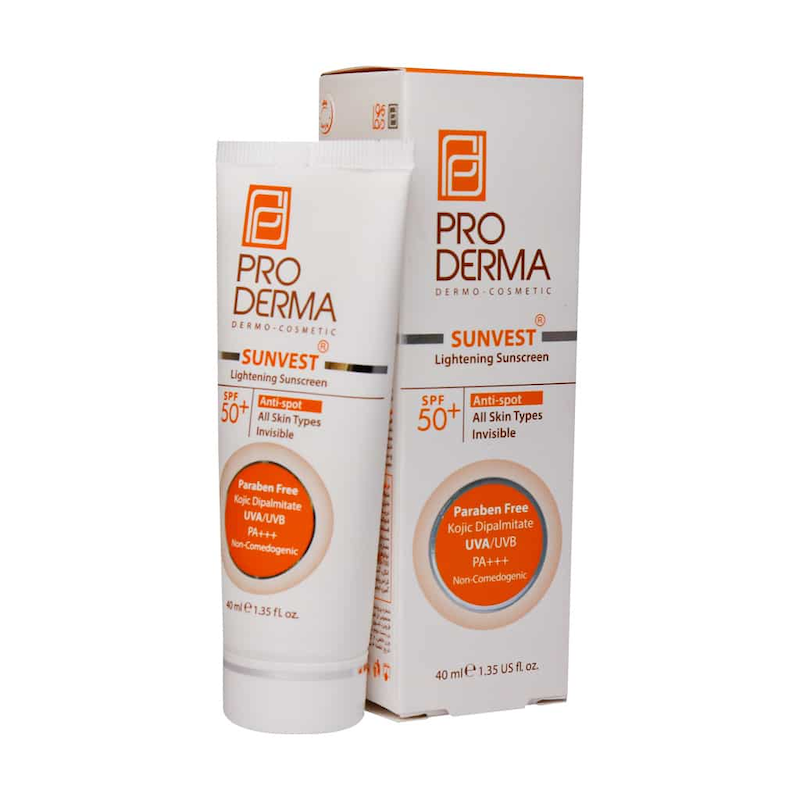 کرم ضد آفتاب و روشن‌کننده لک پرودرما SPF 50 بژ طبیعی