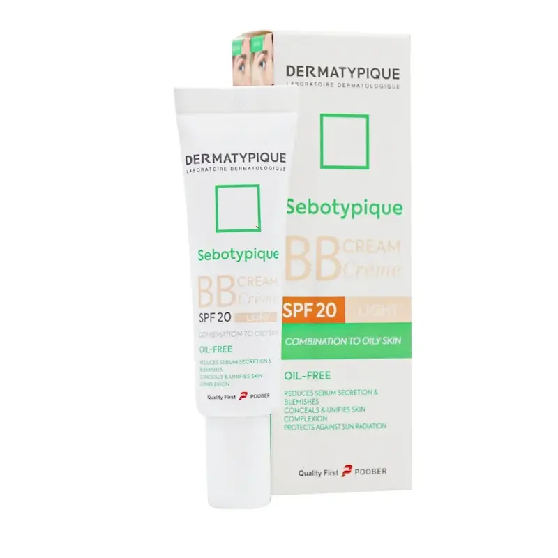 بی بی کرم SPF20 درماتیپیک  رنگ لایت مناسب پوست چرب و مختلط 30 میلی لیتر