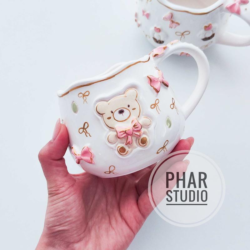 ماگ سرامیکی خرس و طلا