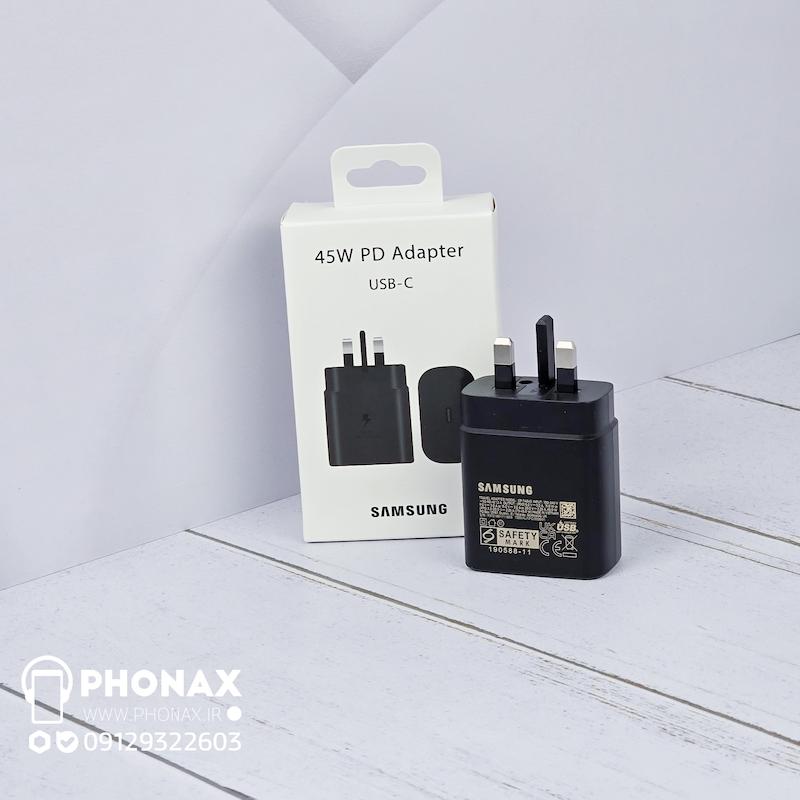 شارژر گلوبال سامسونگ مدل EP-TA845 توان 45 وات سه پین اصل با 12ماه  گارانتی تعویض