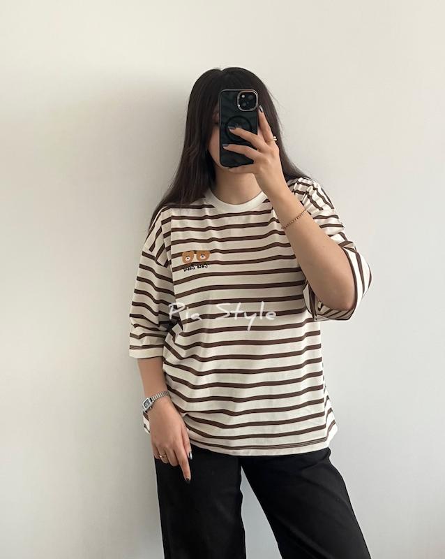 تیشرت باکسی راه راه تدی