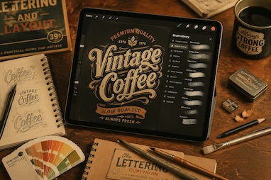 آموزش طراحی تایپوگرافی وینتیج با Vintage Lettering Toolkit