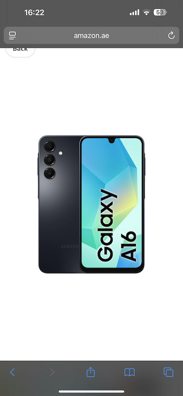 گوشی سامسونگ مدل A16  ظرفیت ۱۲۸ گیگ رم ۶ رجیستر شده همراه با گارانتی شرکتی