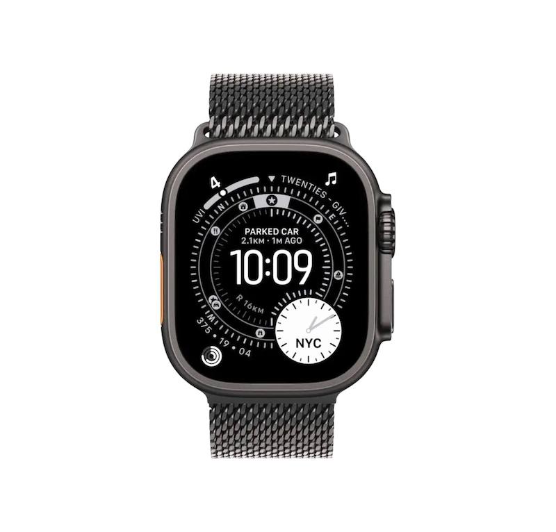 ساعت هوشمند اپل واچ سری اولترا ۳ سایز ۴۹ میلیمتری رنگ مشکی همراه با بند Titanium Milanese Loop