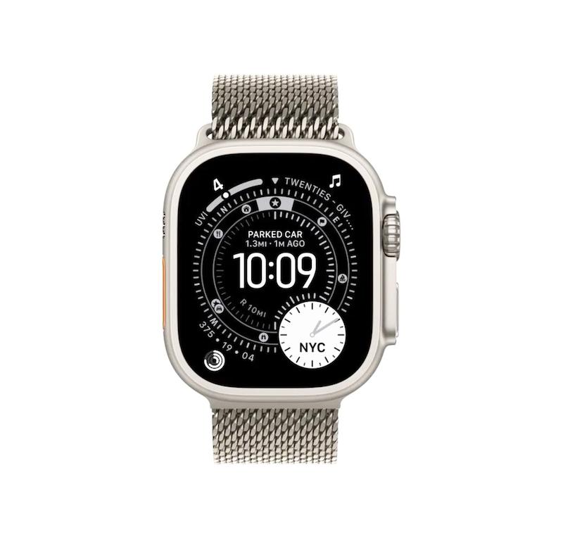 ساعت هوشمند اپل واچ سری اولترا ۳ سایز ۴۹ میلیمتری رنگ نچرال همراه با بند Titanium Milanese Loop