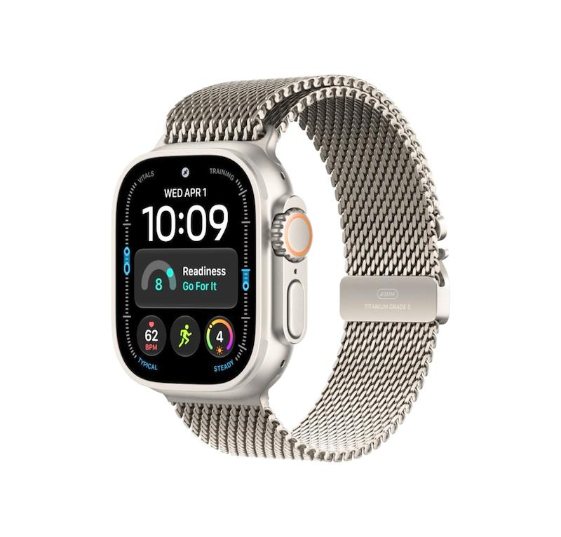 ساعت هوشمند اپل مدل اپل واچ اولترا ۴ سایز ۴۹ میلیمتری رنگ نچرال همراه با بند میلانس Apple Watch Ultra 4 49mm Natural / Milanese Loop