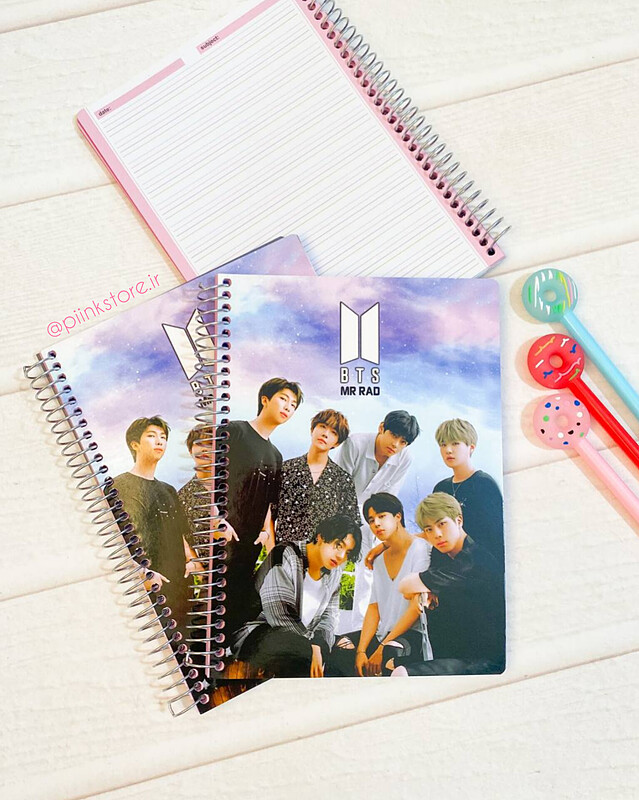 دفتر ۴ خط رنگی زبان BTS
