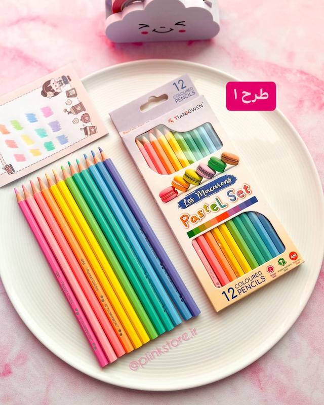 مداد رنگی ۱۲ رنگ پاستلی pastel set