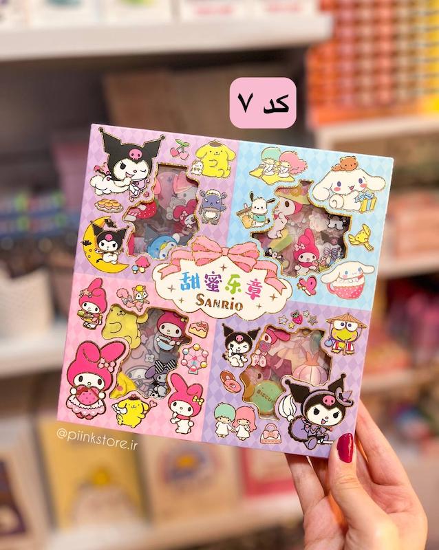 پک ۹۶ ورقی استیکر شفاف ملودی و کرومی(سانریو)