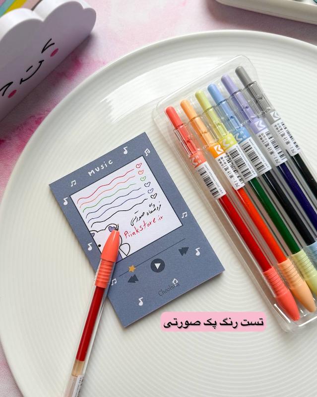 پک ۶ رنگ خودکار کلیکی ژله ای 
