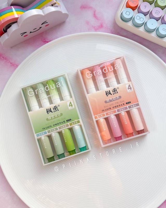 پک ۴ رنگ هایلایتر پاستلی Gradual