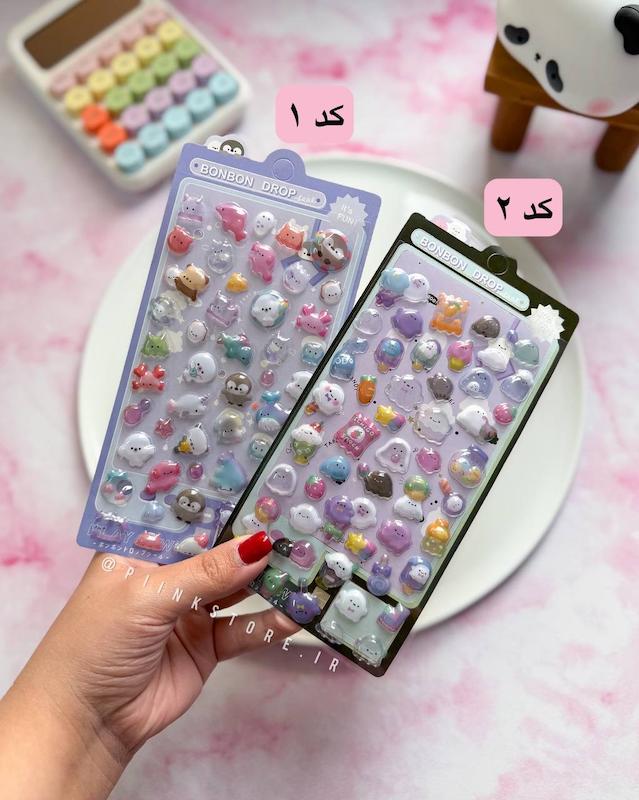 استیکر سه بعدی کریستالی کیوت 