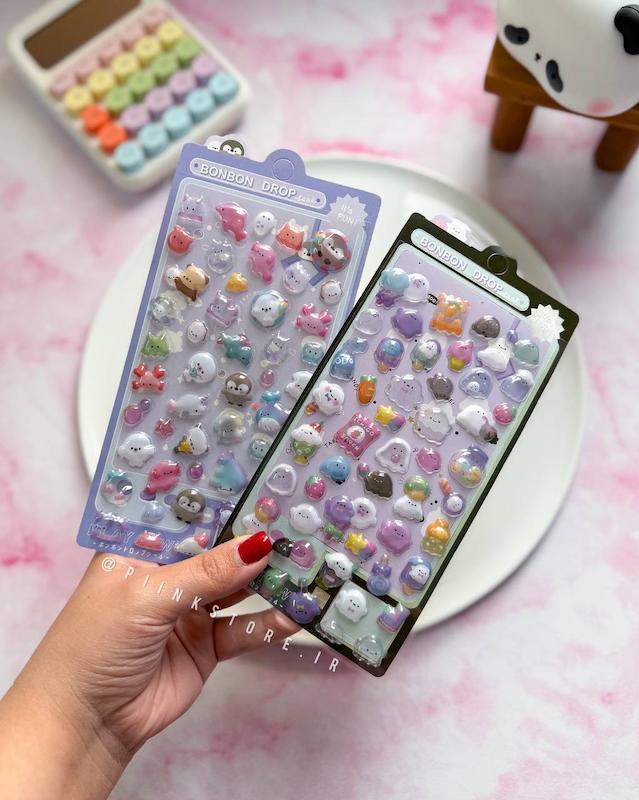 استیکر سه بعدی کریستالی کیوت 