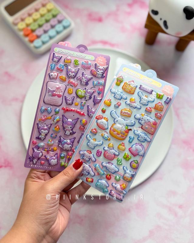 استیکر سه بعدی کریستالی کرومی و دوستان