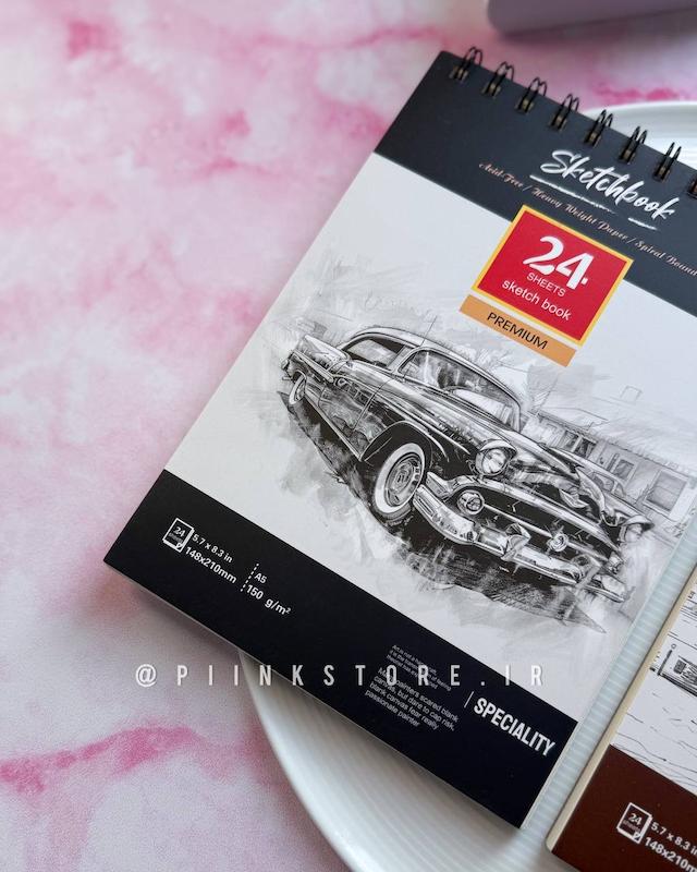 دفتر طراحی ۲۴ برگ A5 طرح کلاسیک وارداتی 