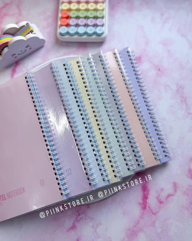 دفتر ۶۰ برگ مجلد پاستلی PASTEL