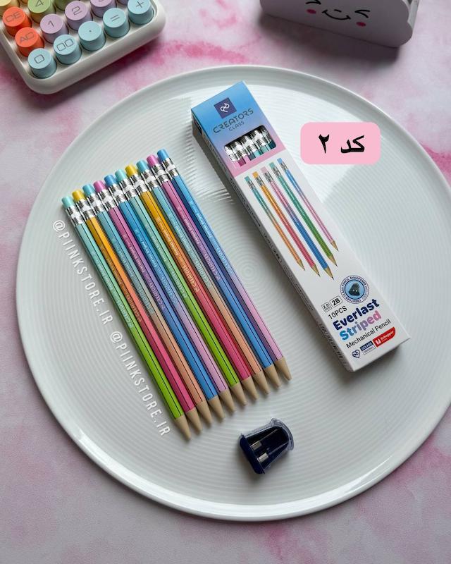 پک ۱۰ عددی مداد اتودی مکانیکال + تراش مخصوص سی کلاس اورلست 