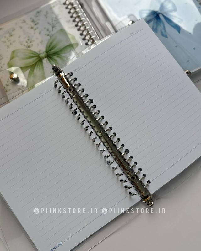 کلاسور شفاف ۱۰۰ برگ پینترستی ۲۰ حلقه پاپیون