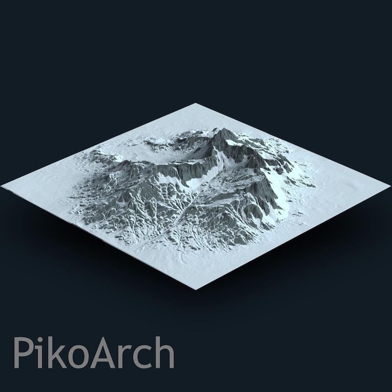 دانلود مدل سه بعدی زمین برفی برای معماران-Snow Terrain model 