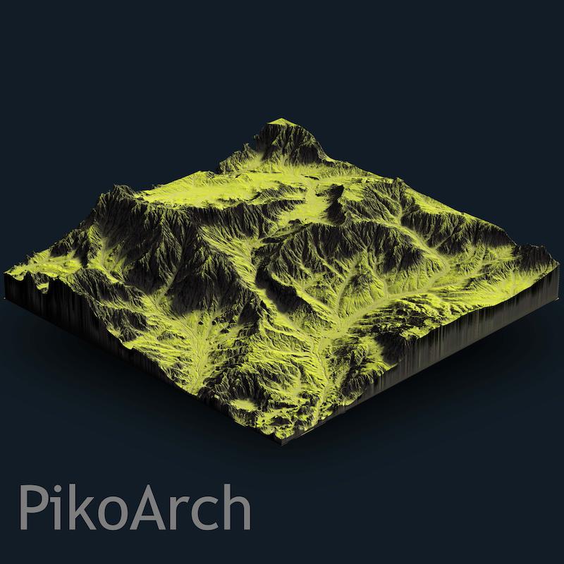 دانلود مدل سه بعدی زمین کوهستانی سرسبز برای معماران-grass mountain Terrain model 