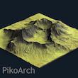 دانلود مدل سه بعدی زمین کوهستانی سرسبز برای معماران- grass mountain Terrain model 04 