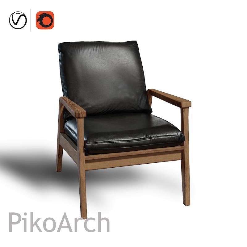 دانلود مدل سه بعدی صندلی تک نفره چرمی