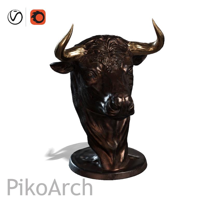 دانلود مدل سه بعدی مجسمه دکوری گاو نر