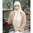 روسری حریر راه راه نگین کار شده RHMA18