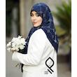 روسری حریر راه راه نگین کار شده RHMA19