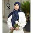 روسری حریر راه راه نگین کار شده RHMA19