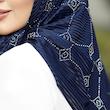 روسری حریر راه راه نگین کار شده RHMA19