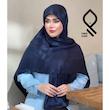 روسری نخ ابریشم ژاکارد لمه دار طرح کاملیا RZHAK04