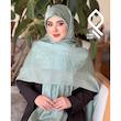 روسری نخ ابریشم ژاکارد لمه دار طرح کاملیا RZHAK05
