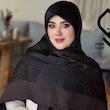 روسری نخ ابریشم ژاکارد لمه دار طرح کاملیا RZHAK06