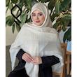 روسری نخ ابریشم ژاکارد لمه دار طرح پانیسا RZHPA02