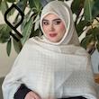 روسری نخ ابریشم ژاکارد لمه دار طرح پانیسا RZHPA02