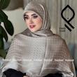 روسری نخ ابریشم ژاکارد لمه دار طرح پانیسا RZHPA07