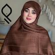 روسری نخ ابریشم ژاکارد لمه دار طرح پانیسا RZHPA10
