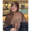 روسری نخ ابریشم ژاکارد لمه دار طرح لووه RZHLW02