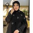روسری نخی کریشه نگین نقره ای پاپیونی کار شده وارداتی RNKRS08