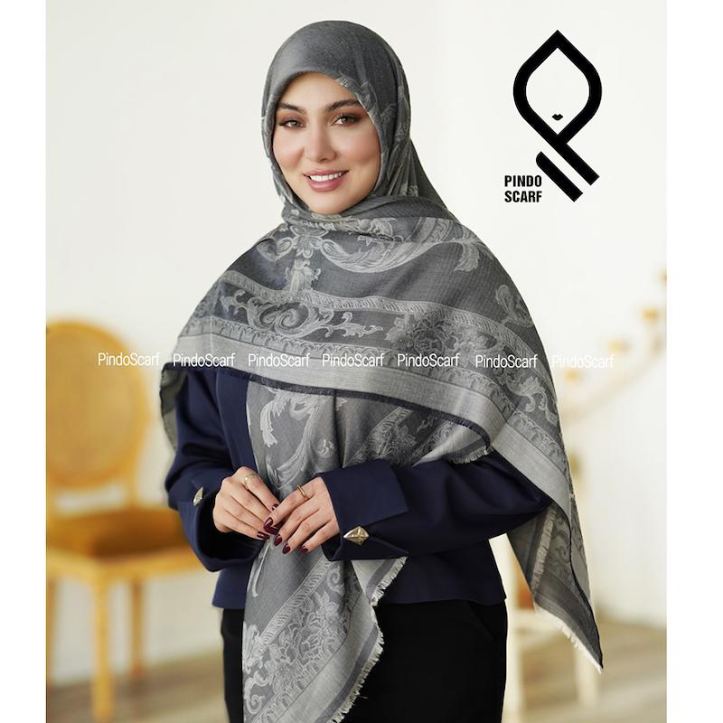 روسری نخ ابریشم ژاکارد طرح رکسانا RZHRK07