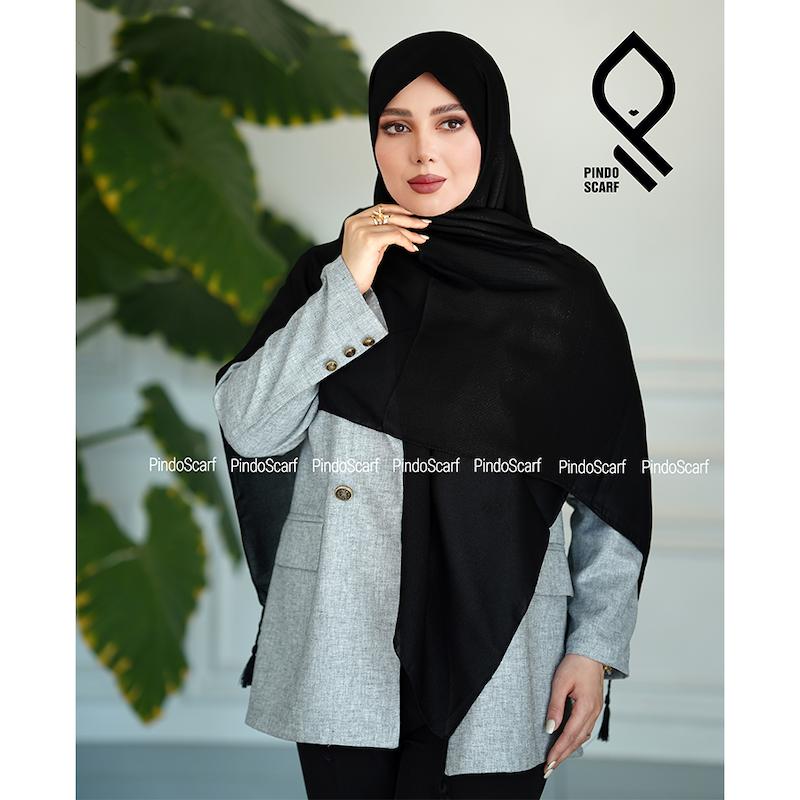 روسری حریر نخ لمه دار وارداتی RHNLM01