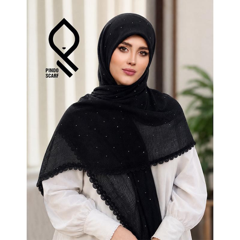 روسری نخ پنبه پولکی وارداتی RNPPL01